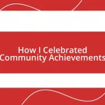 How I Celebrated Community Achievements