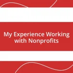 My Experience Working with Nonprofits